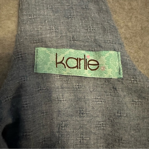 Karlie Women's Strappy Racer Top With Ruffled Hem Denim Color size M - Picture 5 of 6